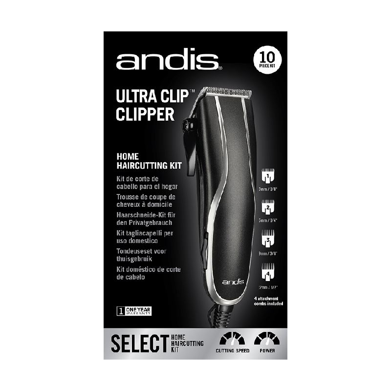 Andis 19080 220 Volt Ultra Clip Clipper 10pc Home Haircutting Kit 220V ...