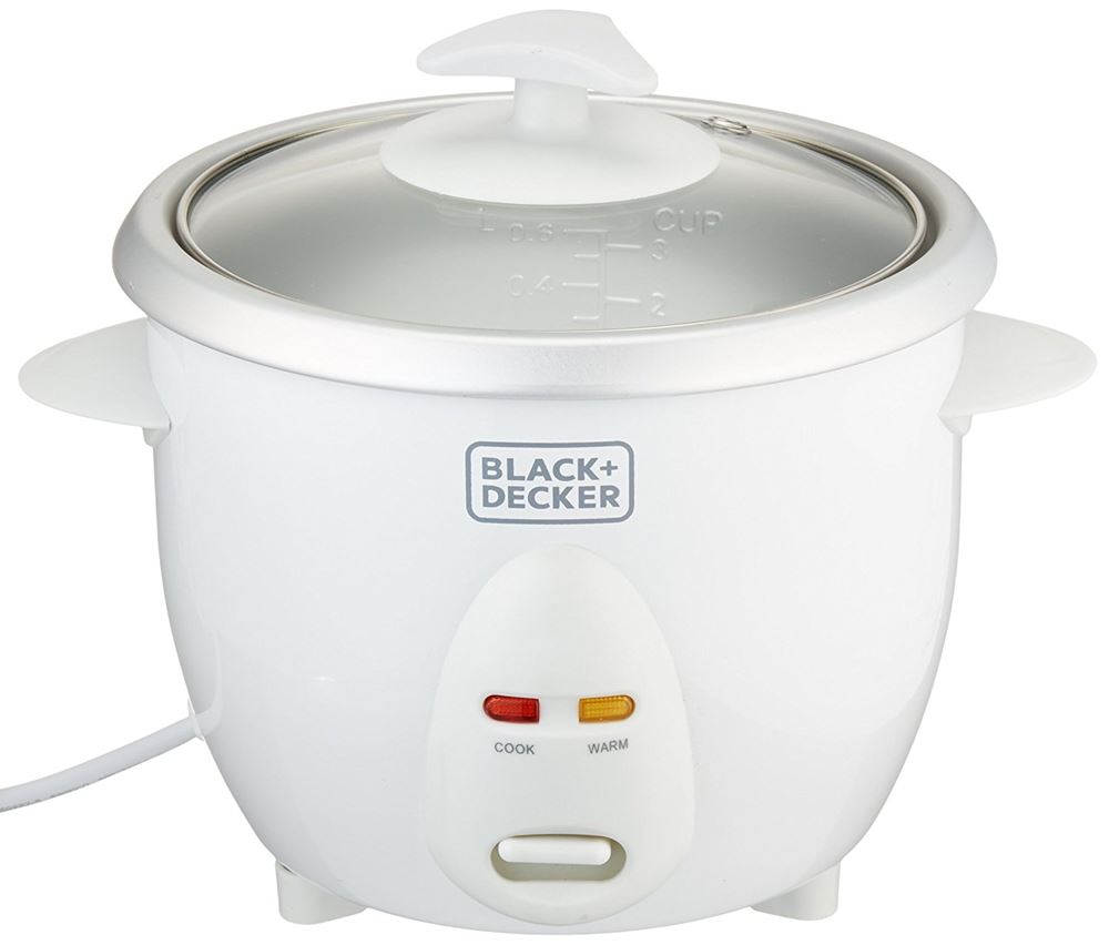BLACK+DECKER 3-Cup Electric Rice Cooker with Keep-Warm