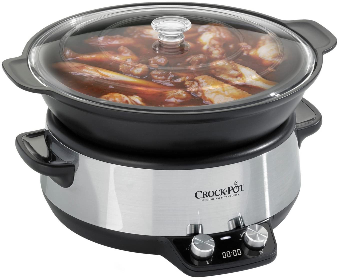Crock-Pot CSC046 Slow Cooker Removable Easy-Clean Ceramic Bowl 2.4 Litre  1-2 People Black 220-240 Volt For Export