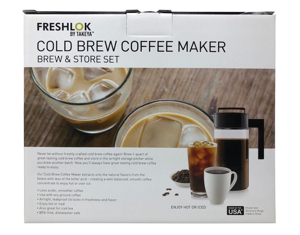 Takeya USA Special Savings Cold Brew Coffee Maker 2pc - 1 qt Black + 1 qt White