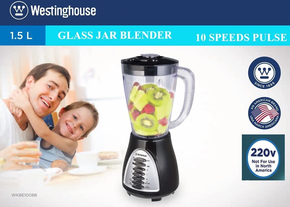 Westinghouse Pro Blender 220 volts Glass Jar WKBE3258E 220 v 240