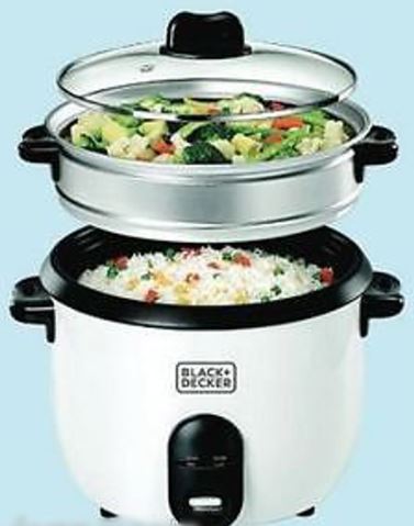 Black & Decker RC1860 700W 1.8 L 7.6 Cup Rice Cooker White for 220-240  volts (Non-USA Compliant)